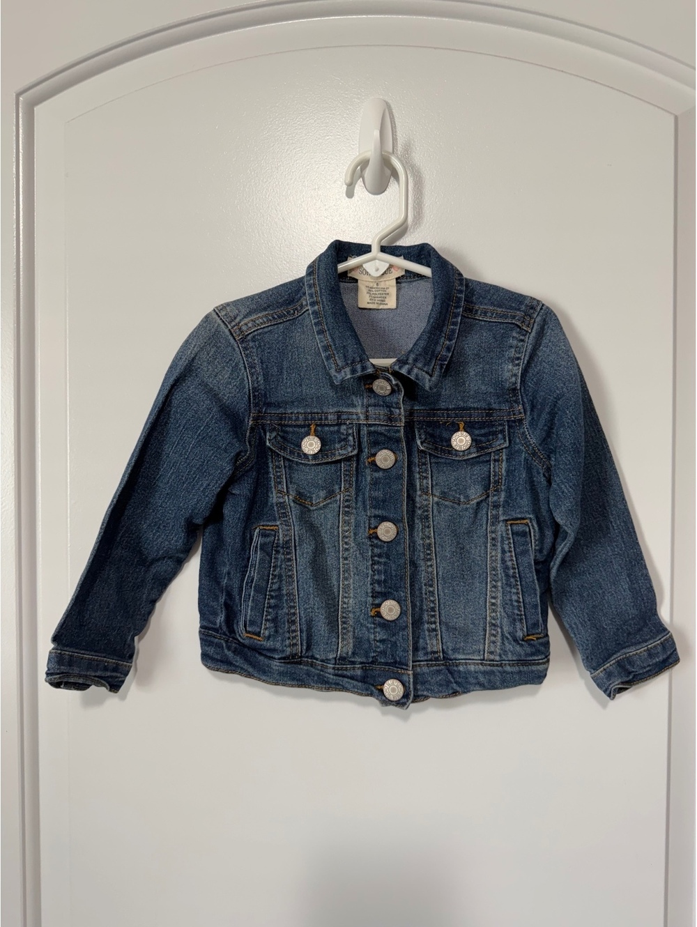 SOHO BLUE Girls Fall Back to School Denim Snap Button Jean Jacket Size 6